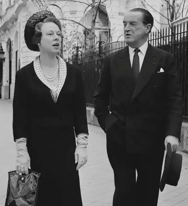 Ian Campbell, 11th Duke of Argyll with his fourth wife Mathilda, Madrid, 1964